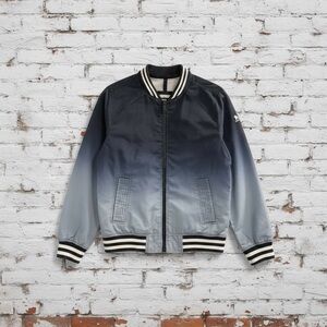 Abercrombie Kids Gradient Blue and Gray Bomber Jacket Windbreaker Coat Dip Dye